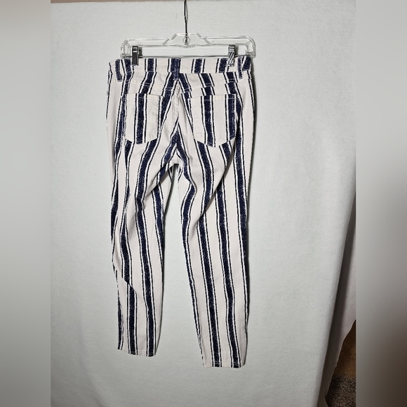 Philosophy Jeans White and Blue Striped Women's Size 8 - Picture 5 of 9